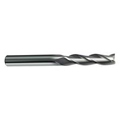 3mm Dia. x 75mm Overall Length 3-Flute Square End Solid Carbide SE End Mill-Round Shank-Center Cut-Firex - Industrial Tool & Supply