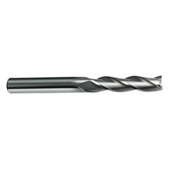 12mm Dia. x 150mm Overall Length 3-Flute Square End Solid Carbide SE End Mill-Round Shank-Center Cut-Firex - Industrial Tool & Supply