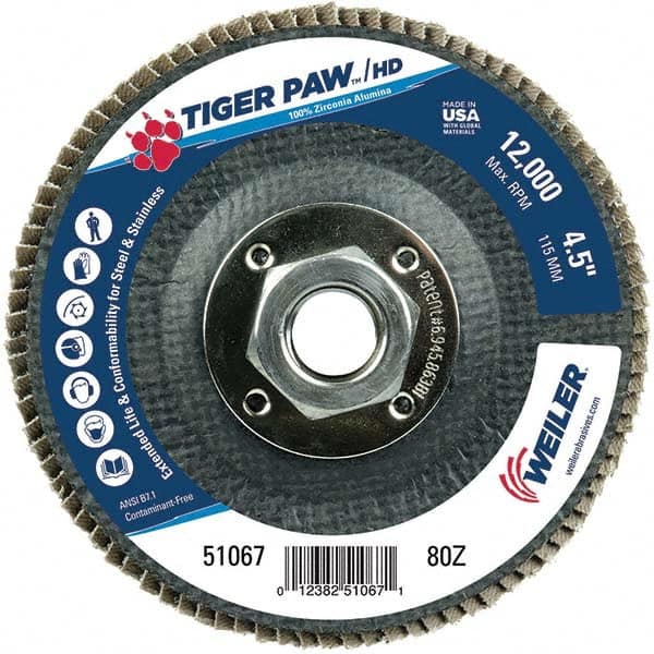 Weiler - Flap Discs Abrasive Type: Coated Flap Disc Type: Type 29 - Industrial Tool & Supply
