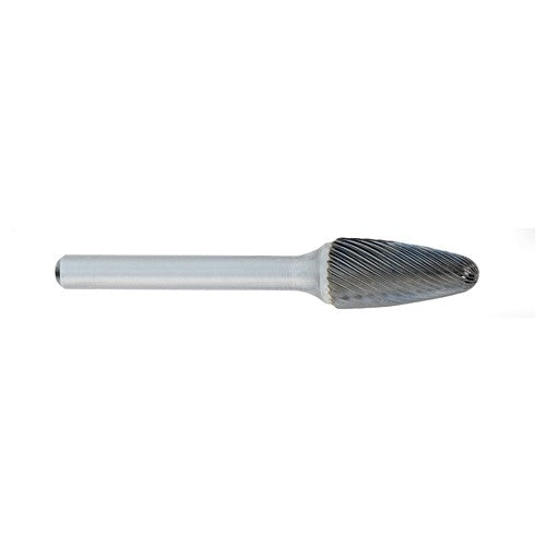 ‎SF-3 -3/8 × 3/4 LOC × 1/4 Shank × 2 OAL Round Nose Tree Carbide Medium Right Hand Spiral Burr - Industrial Tool & Supply