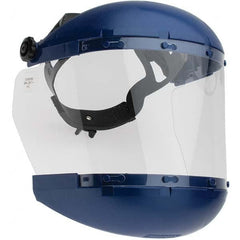 Sellstrom - Nylon Blue Ratchet Adjustment Face Shield with Chin Guard - Industrial Tool & Supply