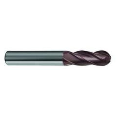 3/16" Dia. - 2" OAL - 4 FL Variable Helix Nano-A Carbide Ball Nose End Mill - Industrial Tool & Supply