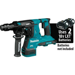 Makita - 36 Volt 1-1/8" SDS Plus Chuck Cordless Rotary Hammer - 5000 BPM, 0 to 980 RPM, Reversible - Industrial Tool & Supply