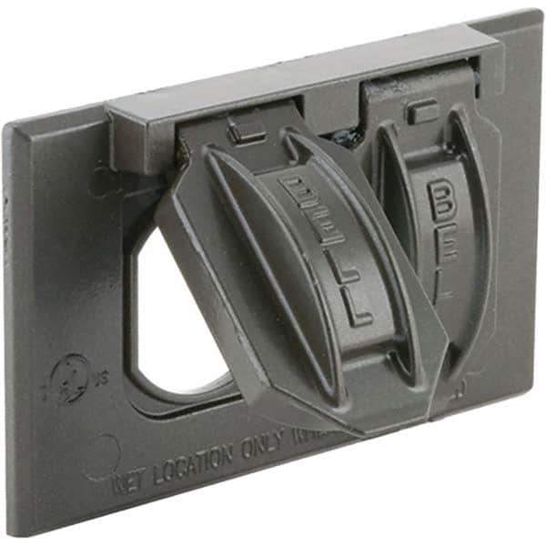 Hubbell-Raco - Weatherproof Box Covers Cover Shape: Rectangle Number of Holes in Outlet: 2 - Industrial Tool & Supply
