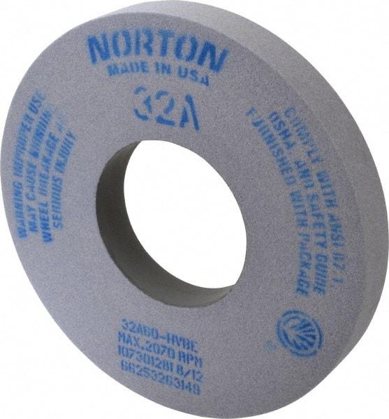 Norton - 12" Diam x 5" Hole x 1-1/2" Thick, H Hardness, 60 Grit Surface Grinding Wheel - Aluminum Oxide, Type 1, Medium Grade, 2,070 Max RPM, Vitrified Bond, No Recess - Industrial Tool & Supply