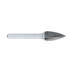 ‎SG-1 -1/4 × 5/8 LOC × 1/4 Shank × 2 OAL Pointed Tree Carbide Medium Right Hand Spiral Burr - Industrial Tool & Supply