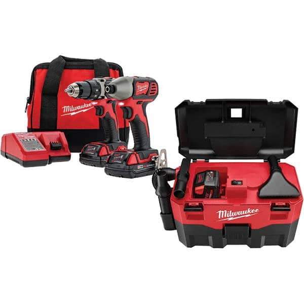 Milwaukee Tool - Cordless Tool Combination Kits Voltage: 18 Tools: Compact Drill/Driver; Impact Driver - Industrial Tool & Supply