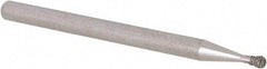 Dremel - 5/64" Head Diam, Ball, Diamond Mounted Point - Teal, 1/8" Shank Diam - Industrial Tool & Supply