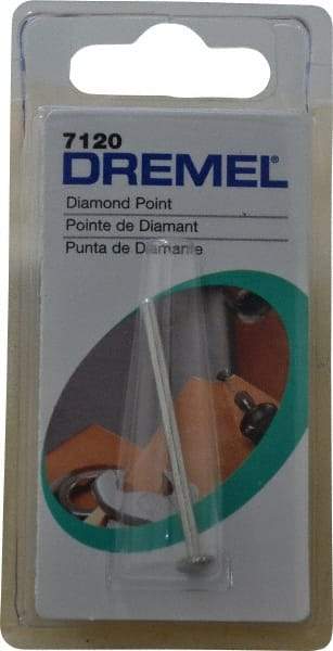 Dremel - 17/64" Head Diam, Wheel, Diamond Mounted Point - Teal, 1/8" Shank Diam - Industrial Tool & Supply
