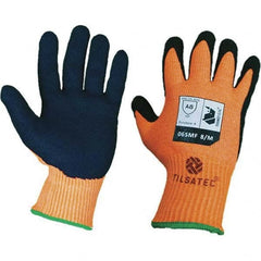 Tilsatec - Size L (9), ANSI Cut Lvl A8, Puncture Lvl 4, Abrasion Lvl 4, Micro-Foam Nitrile Coated Cut & Puncture Resistant Gloves - Industrial Tool & Supply