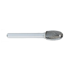 ‎SE-1 -1/4 × 3/8 LOC × 1/4 Shank × 2 OAL Egg Shape Carbide Medium Right Hand Spiral Burr - Industrial Tool & Supply