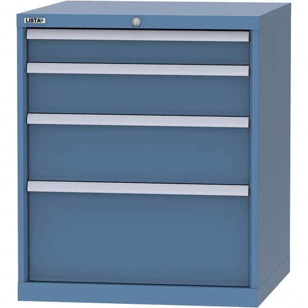 LISTA - 4 Drawer, 45 Compartment Bright Blue Steel Modular Storage Cabinet - Industrial Tool & Supply