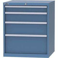 LISTA - 4 Drawer, 45 Compartment Bright Blue Steel Modular Storage Cabinet - Industrial Tool & Supply