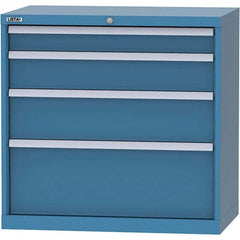 LISTA - 4 Drawer, 84 Compartment Bright Blue Steel Modular Storage Cabinet - Industrial Tool & Supply