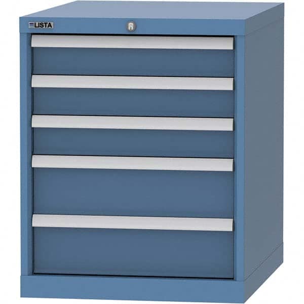 LISTA - 5 Drawer, 99 Compartment Bright Blue Steel Modular Storage Cabinet - Industrial Tool & Supply