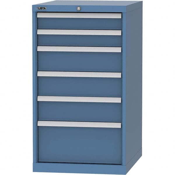 LISTA - 6 Drawer, 99 Compartment Bright Blue Steel Modular Storage Cabinet - Industrial Tool & Supply