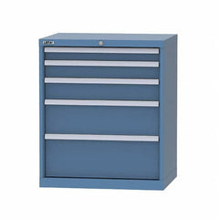 LISTA - 5 Drawer, 124 Compartment Bright Blue Steel Modular Storage Cabinet - Industrial Tool & Supply