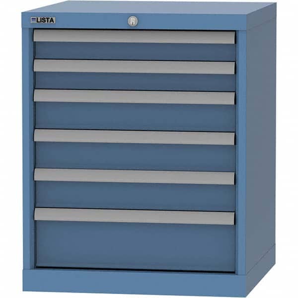 LISTA - 6 Drawer, 84 Compartment Bright Blue Steel Modular Storage Cabinet - Industrial Tool & Supply