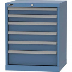 LISTA - 6 Drawer, 84 Compartment Bright Blue Steel Modular Storage Cabinet - Industrial Tool & Supply