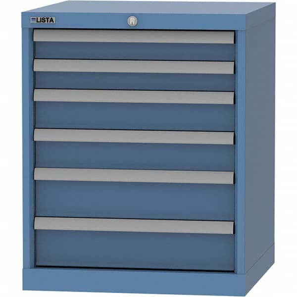 LISTA - 6 Drawer, 84 Compartment Bright Blue Steel Modular Storage Cabinet - Industrial Tool & Supply
