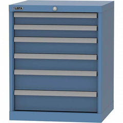 LISTA - 6 Drawer, 84 Compartment Bright Blue Steel Modular Storage Cabinet - Industrial Tool & Supply