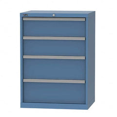 LISTA - 4 Drawer, 124 Compartment Bright Blue Steel Modular Storage Cabinet - Industrial Tool & Supply
