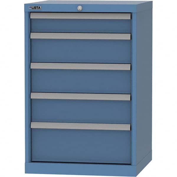LISTA - 5 Drawer, 84 Compartment Bright Blue Steel Modular Storage Cabinet - Industrial Tool & Supply