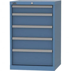 LISTA - 5 Drawer, 84 Compartment Bright Blue Steel Modular Storage Cabinet - Industrial Tool & Supply