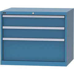 LISTA - 3 Drawer, 84 Compartment Bright Blue Steel Modular Storage Cabinet - Industrial Tool & Supply