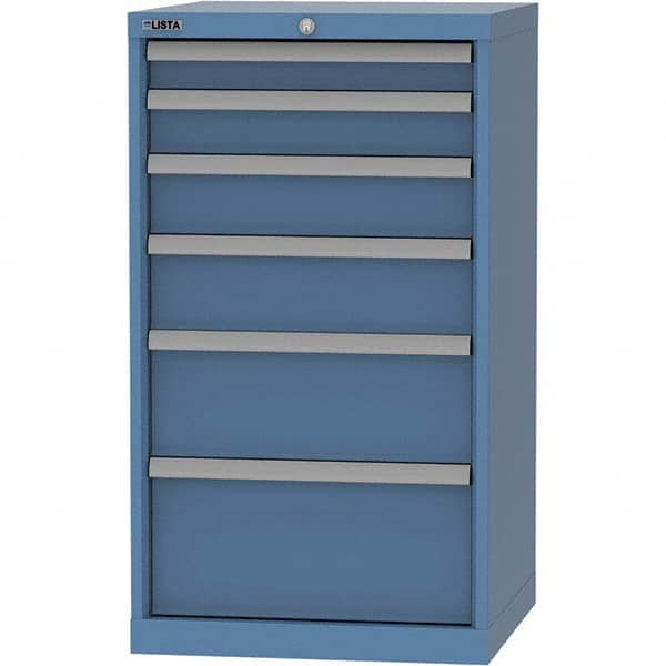 LISTA - 6 Drawer, 84 Compartment Bright Blue Steel Modular Storage Cabinet - Industrial Tool & Supply