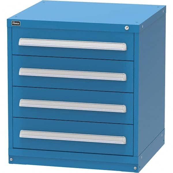 Vidmar - 4 Drawer Bright Blue Steel Modular Storage Cabinet - Industrial Tool & Supply
