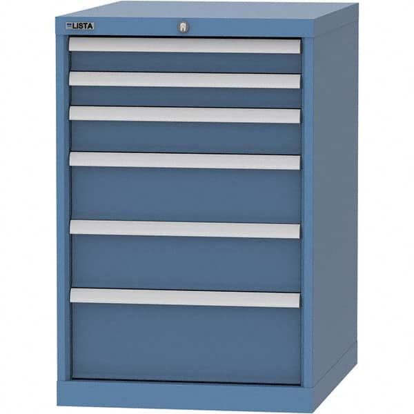 LISTA - 6 Drawer, 99 Compartment Bright Blue Steel Modular Storage Cabinet - Industrial Tool & Supply