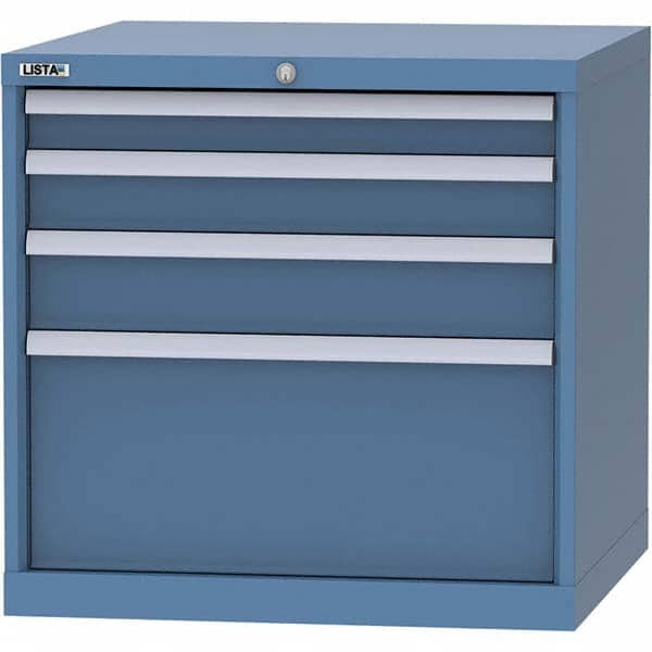 LISTA - 4 Drawer, 45 Compartment Bright Blue Steel Modular Storage Cabinet - Industrial Tool & Supply