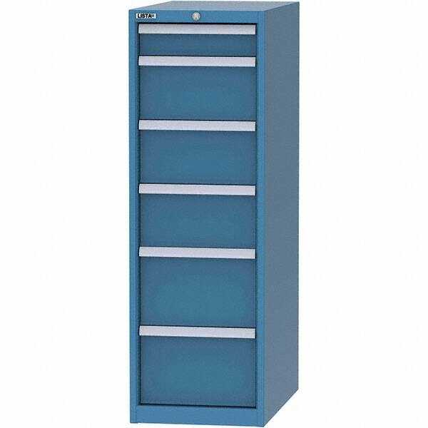 LISTA - 6 Drawer, 45 Compartment Bright Blue Steel Modular Storage Cabinet - Industrial Tool & Supply
