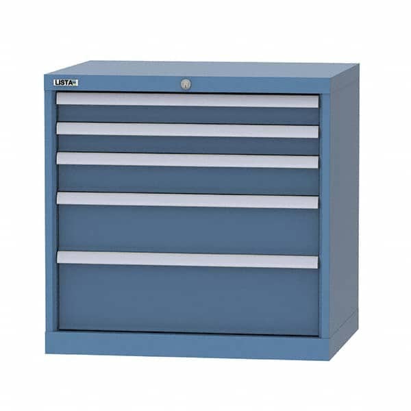 LISTA - 4 Drawer, 124 Compartment Bright Blue Steel Modular Storage Cabinet - Industrial Tool & Supply