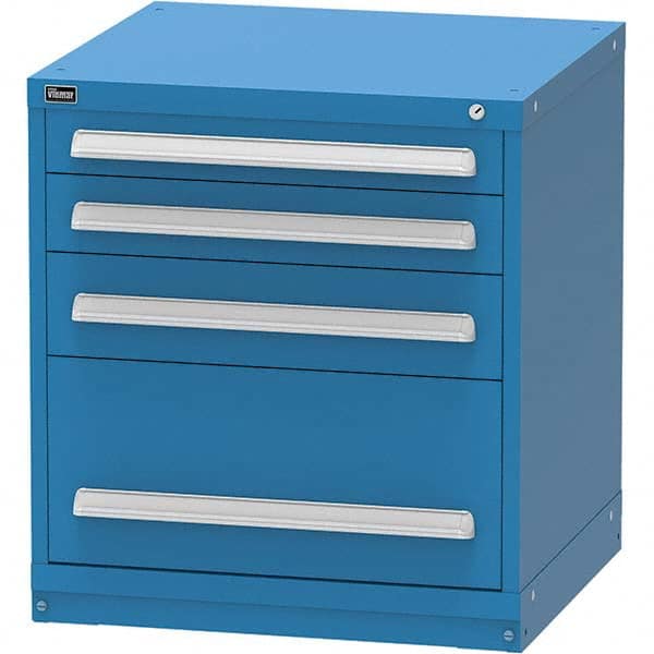 Vidmar - 4 Drawer Bright Blue Steel Modular Storage Cabinet - Industrial Tool & Supply