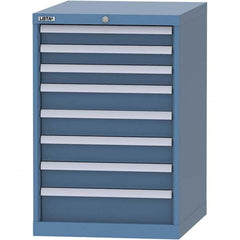 LISTA - 8 Drawer, 99 Compartment Bright Blue Steel Modular Storage Cabinet - Industrial Tool & Supply