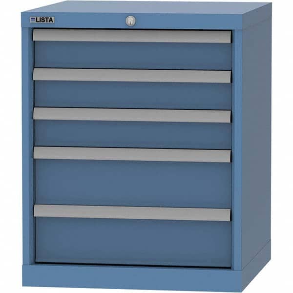 LISTA - 5 Drawer, 84 Compartment Bright Blue Steel Modular Storage Cabinet - Industrial Tool & Supply