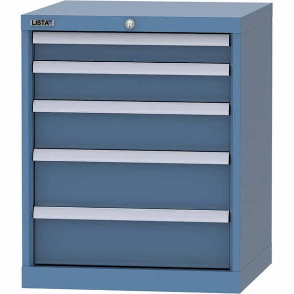 LISTA - 5 Drawer, 84 Compartment Bright Blue Steel Modular Storage Cabinet - Industrial Tool & Supply