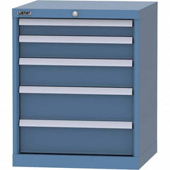LISTA - 5 Drawer, 84 Compartment Bright Blue Steel Modular Storage Cabinet - Industrial Tool & Supply