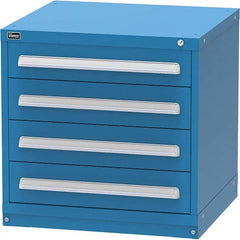Vidmar - 4 Drawer Bright Blue Steel Modular Storage Cabinet - Industrial Tool & Supply