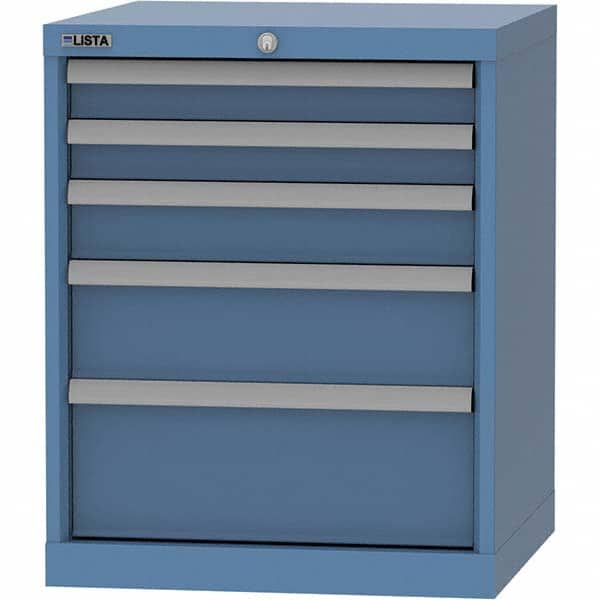 LISTA - 5 Drawer, 84 Compartment Bright Blue Steel Modular Storage Cabinet - Industrial Tool & Supply