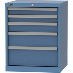 LISTA - 5 Drawer, 84 Compartment Bright Blue Steel Modular Storage Cabinet - Industrial Tool & Supply