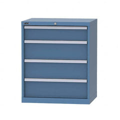 LISTA - 4 Drawer, 124 Compartment Bright Blue Steel Modular Storage Cabinet - Industrial Tool & Supply