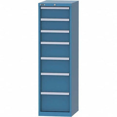 LISTA - 7 Drawer, 216 Compartment Bright Blue Steel Modular Storage Cabinet - Industrial Tool & Supply
