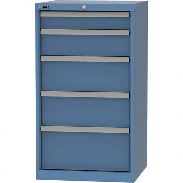LISTA - 5 Drawer, 84 Compartment Bright Blue Steel Modular Storage Cabinet - Industrial Tool & Supply