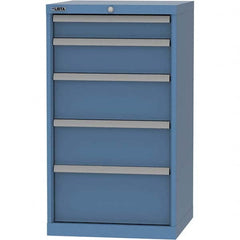 LISTA - 5 Drawer, 84 Compartment Bright Blue Steel Modular Storage Cabinet - Industrial Tool & Supply