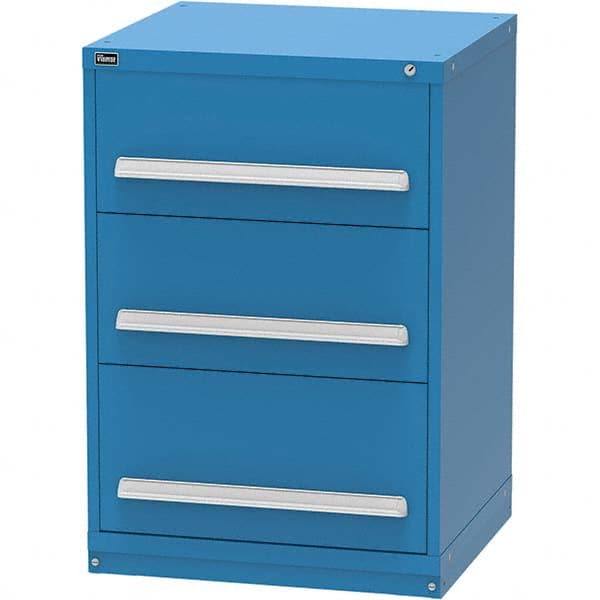 Vidmar - 3 Drawer, 124 Compartment Bright Blue Steel Modular Storage Cabinet - Industrial Tool & Supply