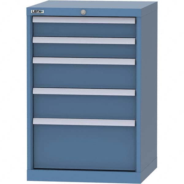 LISTA - 5 Drawer, 84 Compartment Bright Blue Steel Modular Storage Cabinet - Industrial Tool & Supply
