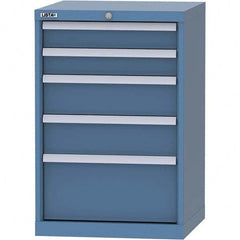 LISTA - 5 Drawer, 84 Compartment Bright Blue Steel Modular Storage Cabinet - Industrial Tool & Supply